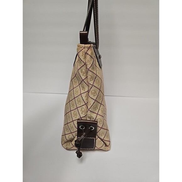 Dooney & Bourke Vintage Tassel Tote Purse Shoulder Bag Canvas Signature Logo 30 - Picture 2 of 15